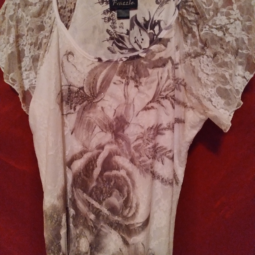 Womens dress top lacey light weight